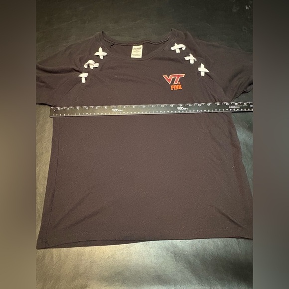 PINK Victoria's Secret VT Black Women's Top with White Accents - Picture 7 of 10